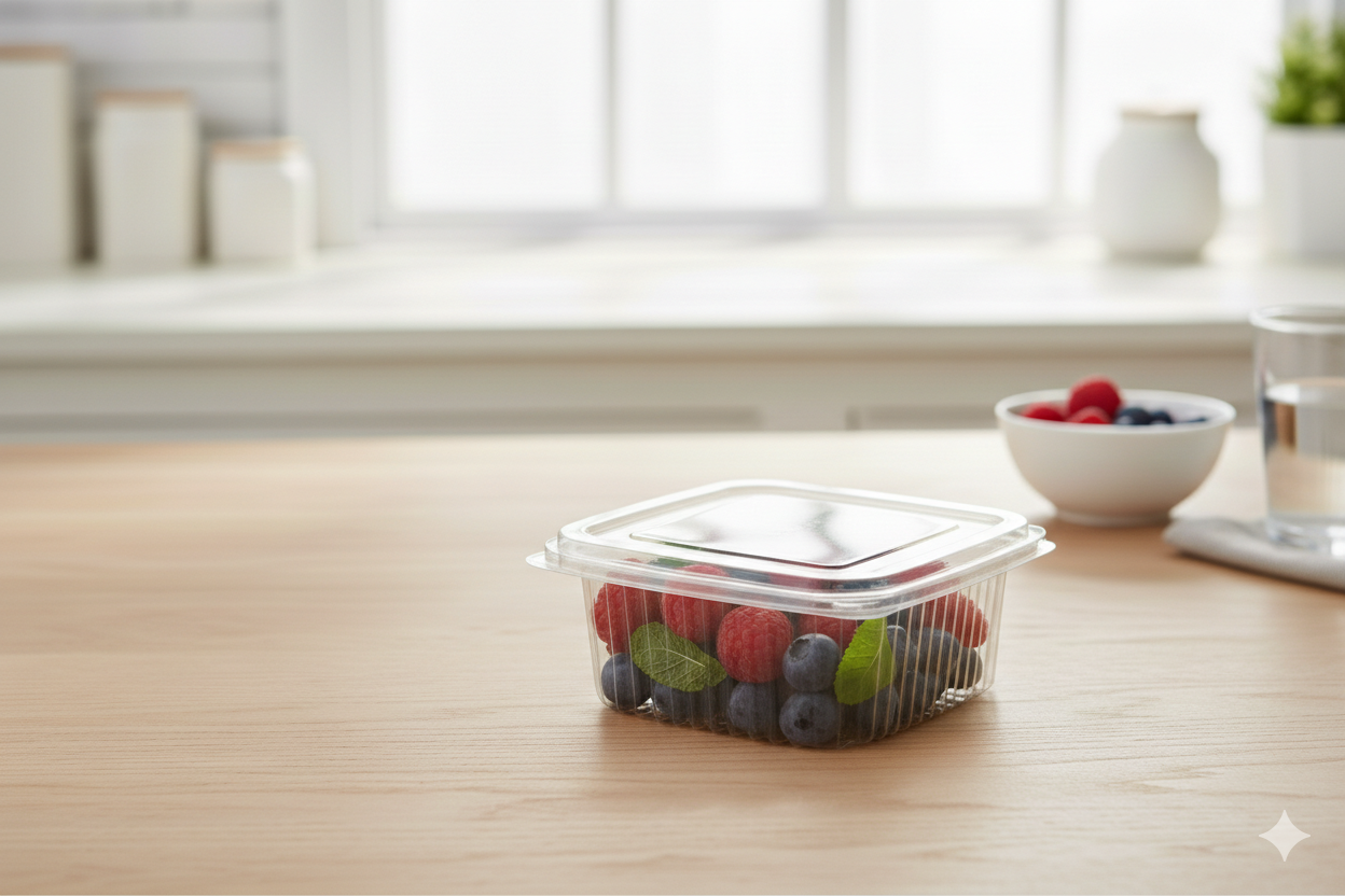 علب بلاستيك PET مستطيلة شفافة مع غطاء متصل  ARZ 917
PET Plastic Rectangle Hinged Containers ARZ 917