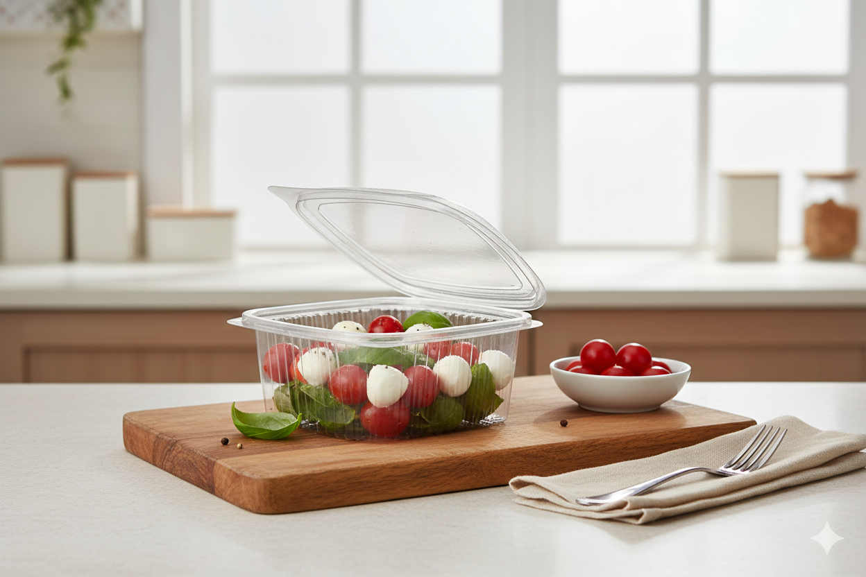 علب بلاستيك PET مستطيلة شفافة مع غطاء متصل  ARZ 918
PET Plastic Rectangle Hinged Containers ARZ 918