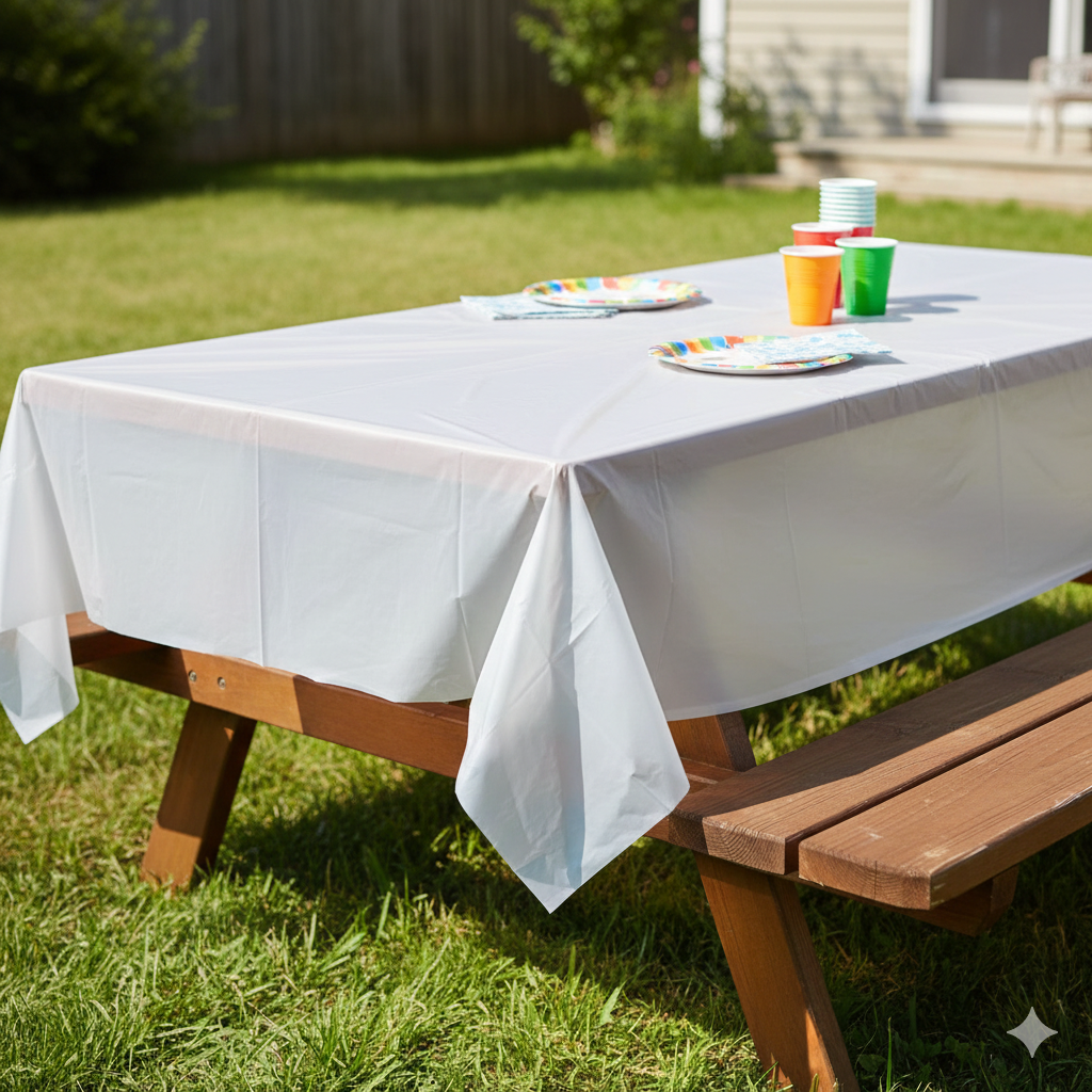 Plastic Table Covers 
أغطية طاولات بلاستيكية
Regular and Heavy Duty 
شديدة التحمل وعادية
90*100cm 
100*140cm