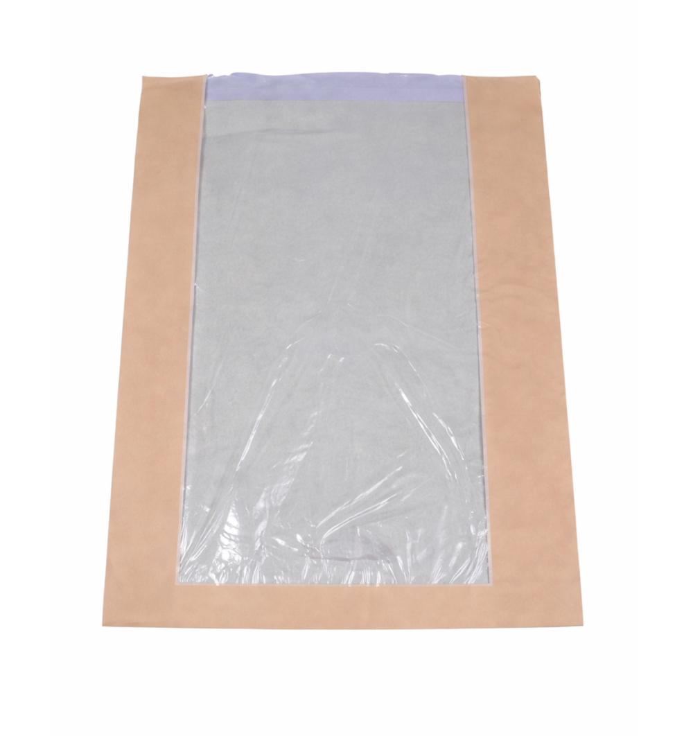 Brown Satchel Paper Bags with Window (2 sizes)