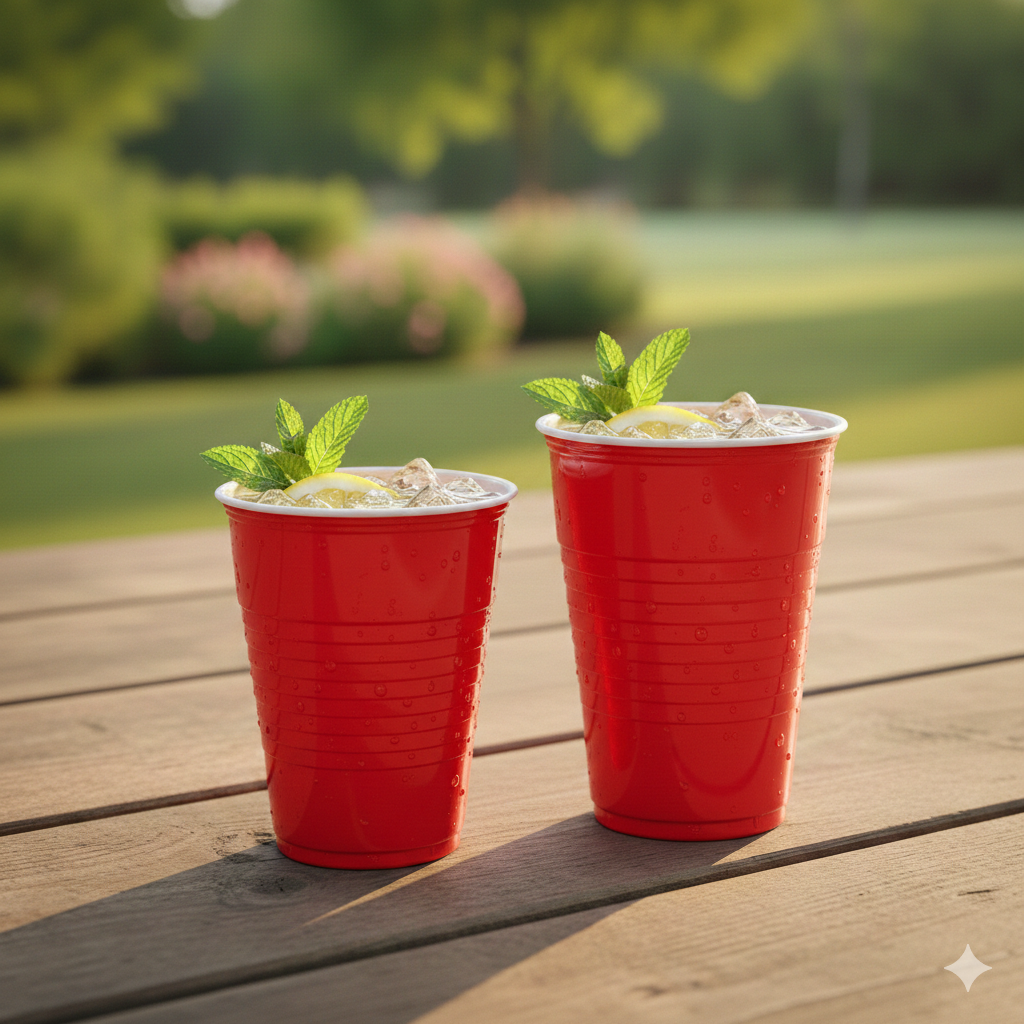 Red Plastic Cups 12/16oz
        كاسات بلاستيك احمر 