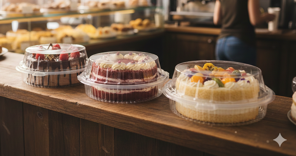 Round Cake Plastic Container Clear LTD 709 
علب بلاستيكية PET شفافة للكيك - LTD 709