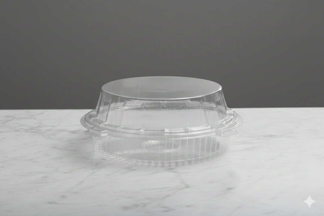 Round Cake Plastic Container Clear LTD 709 
علب بلاستيكية PET شفافة للكيك - LTD 709