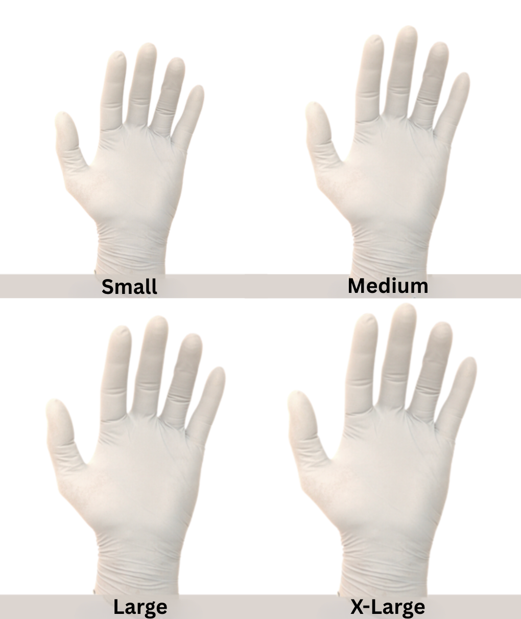 Exam Vinyl White Gloves - Powder Free (S,M,L,XL)
