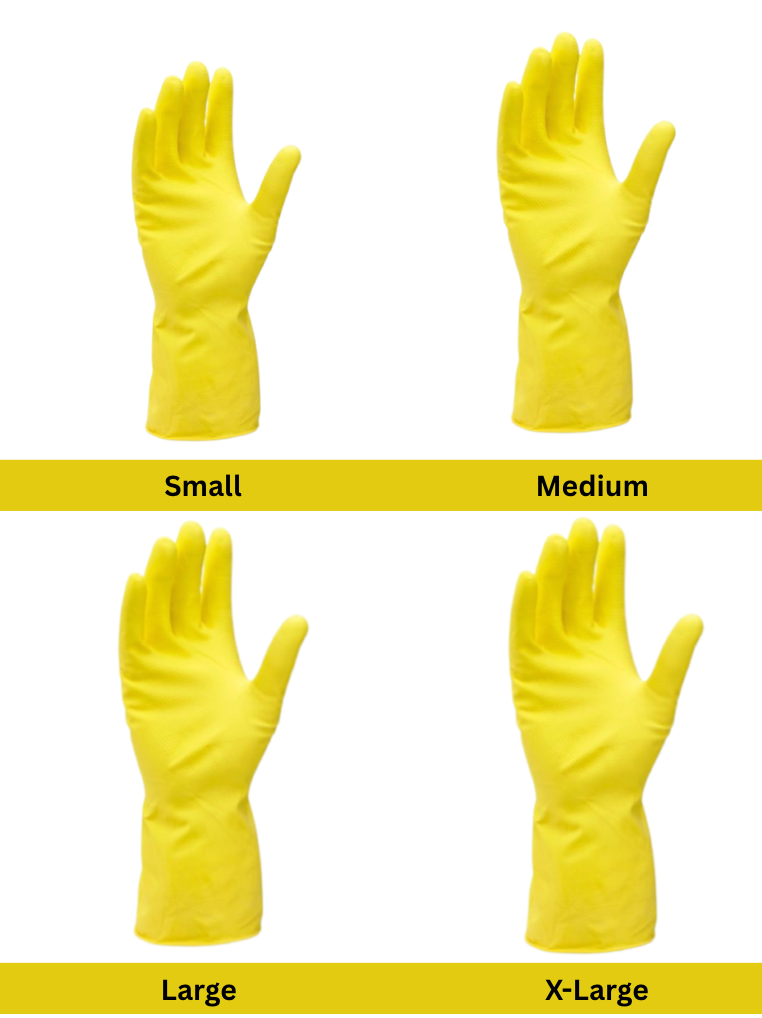 Yellow Household Gloves (S,M,L,XL)