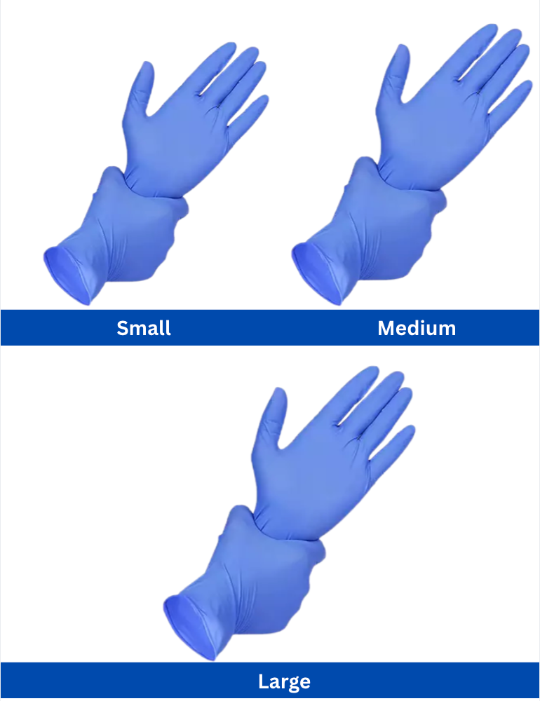 Blue Nitrile Gloves - Powder Free (S,M,L)