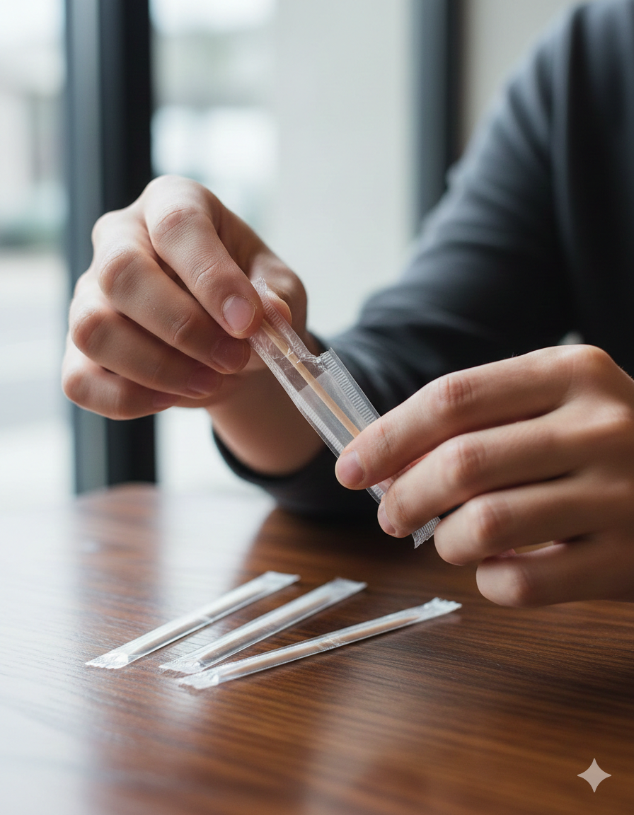 عيدان أسنان مغلفة بالبلاستيك
Plastic Wrapped Toothpicks
