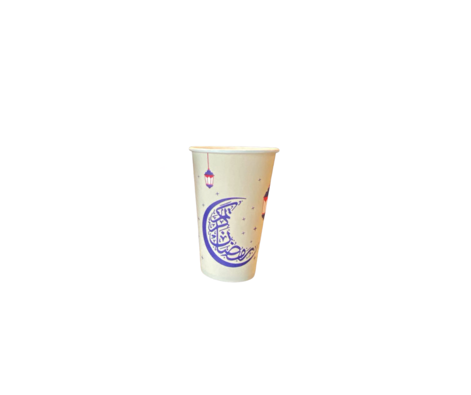 Paper Cups 12 Oz Tall White Printed Ramadan
