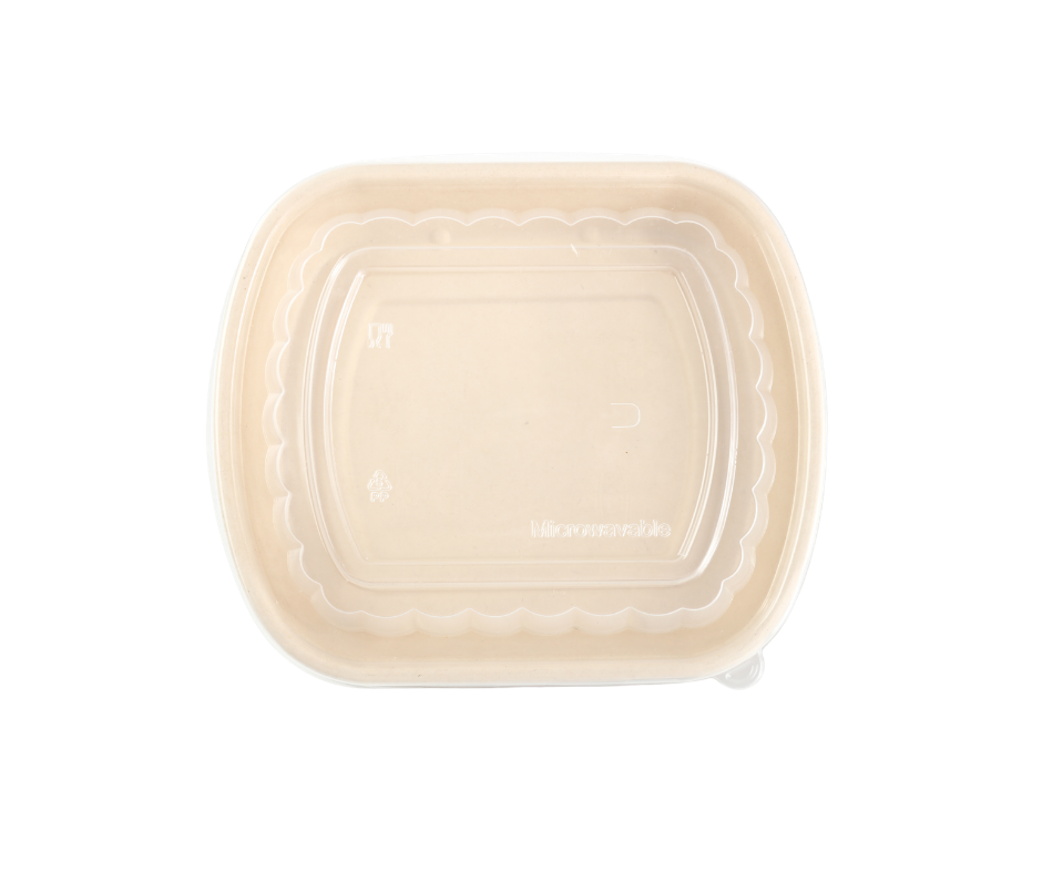 Biodegradable 32 oz Rectangular Microwave Container with Lid