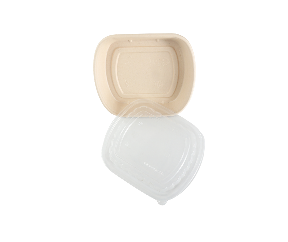 Biodegradable 32 oz Rectangular Microwave Container with Lid