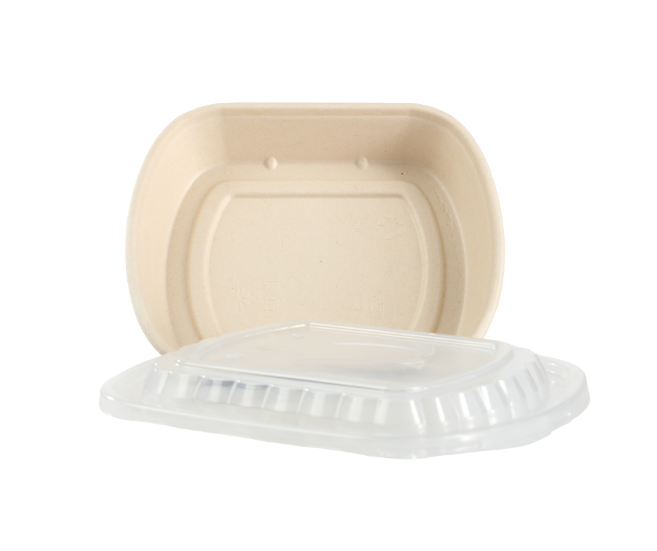 Biodegradable 32 oz Rectangular Microwave Container with Lid