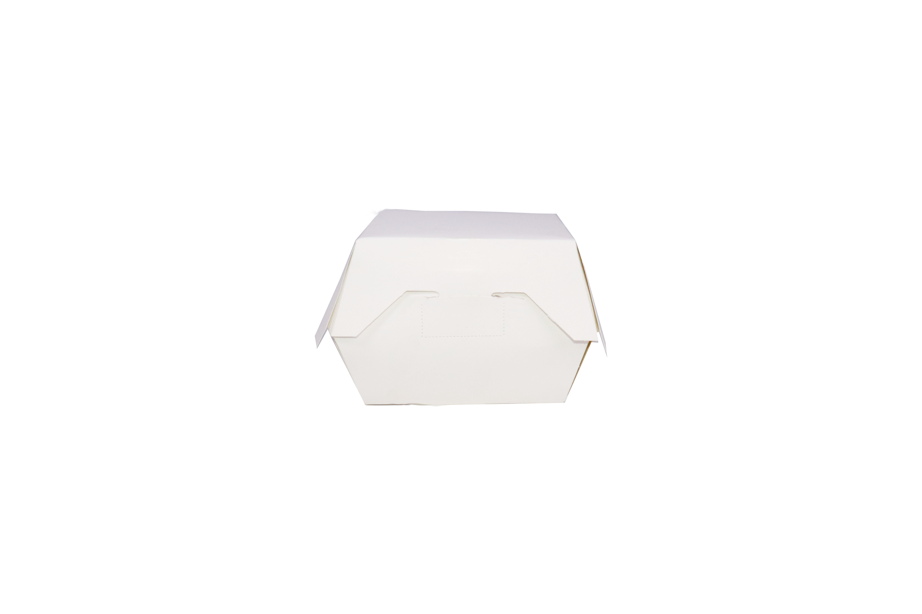 White Burger Clam Shell Containers Medium - علب كرتون برغر ابيض وسط -1