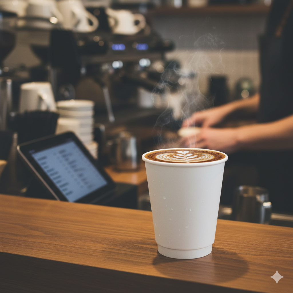 White Double Wall Paper Cups 12oz - كاسات ورقية دبل ابيض 12 اونص