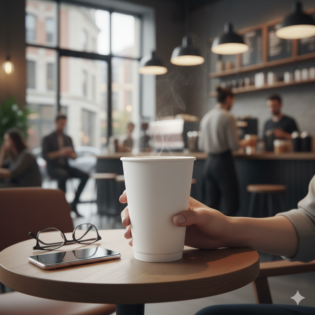 White Double Wall Paper Cups 16oz - كاسات ورقية دبل ابيض 16 اونص
