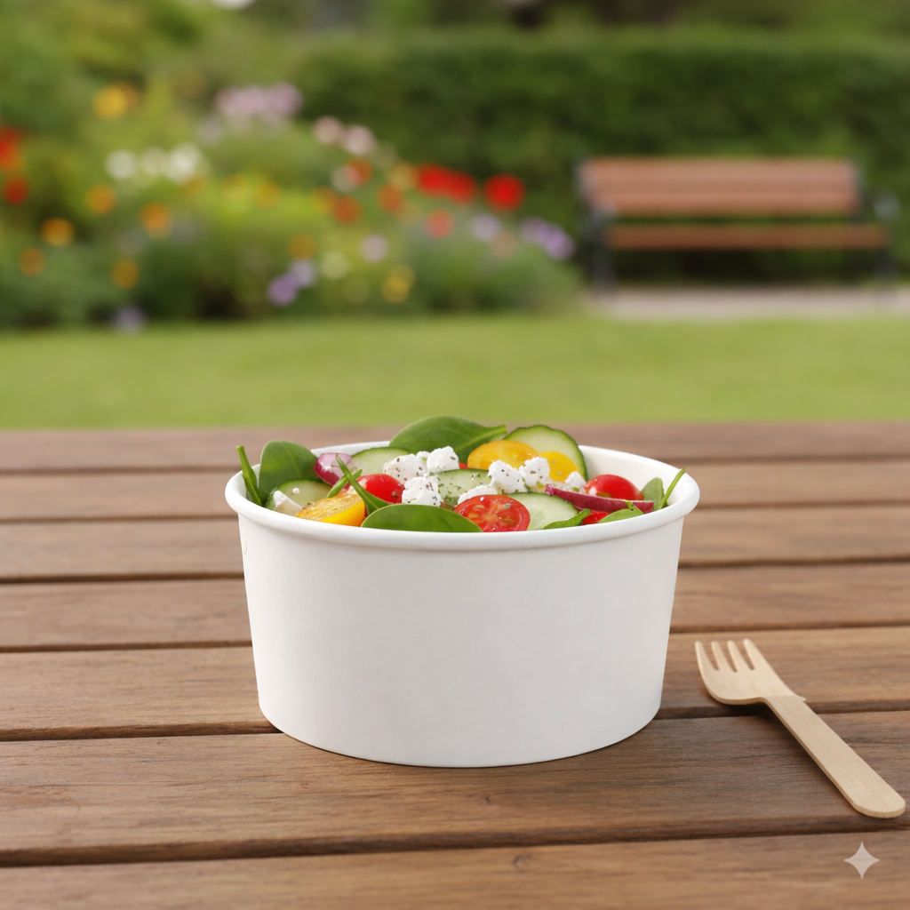 White Paper Bowls 14oz - علب كرتون دائري 14 اونص ابيض