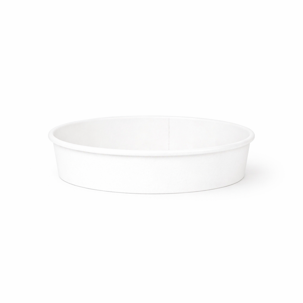 White Paper Bowls 24oz wide - علب كرتون دائري 24 اونص ابيض عريض
