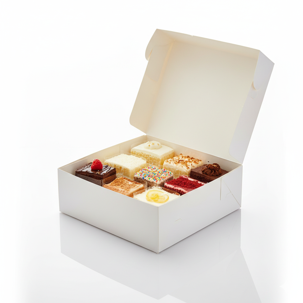 White Paper Cake Boxes Without Windows - علب كرتون كيك ابيض بدون شباك 