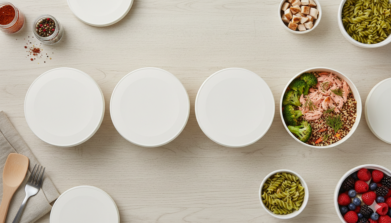 White Paper Lids For Paper Bowls - أغطية ورقية ابيض لعلب ورقية