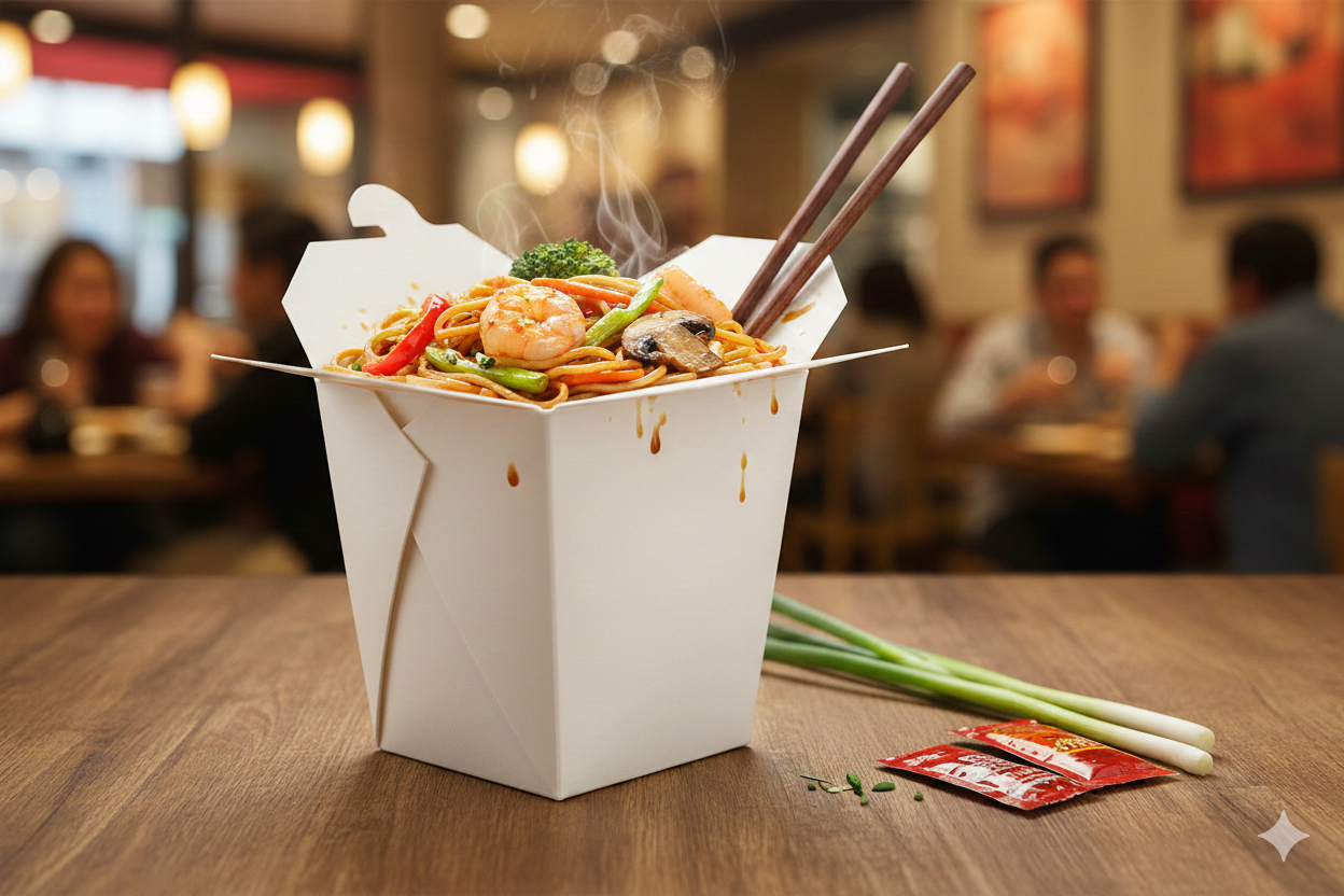 White Paper Noodles Containers - علب كرتون نودلز ابيض 
