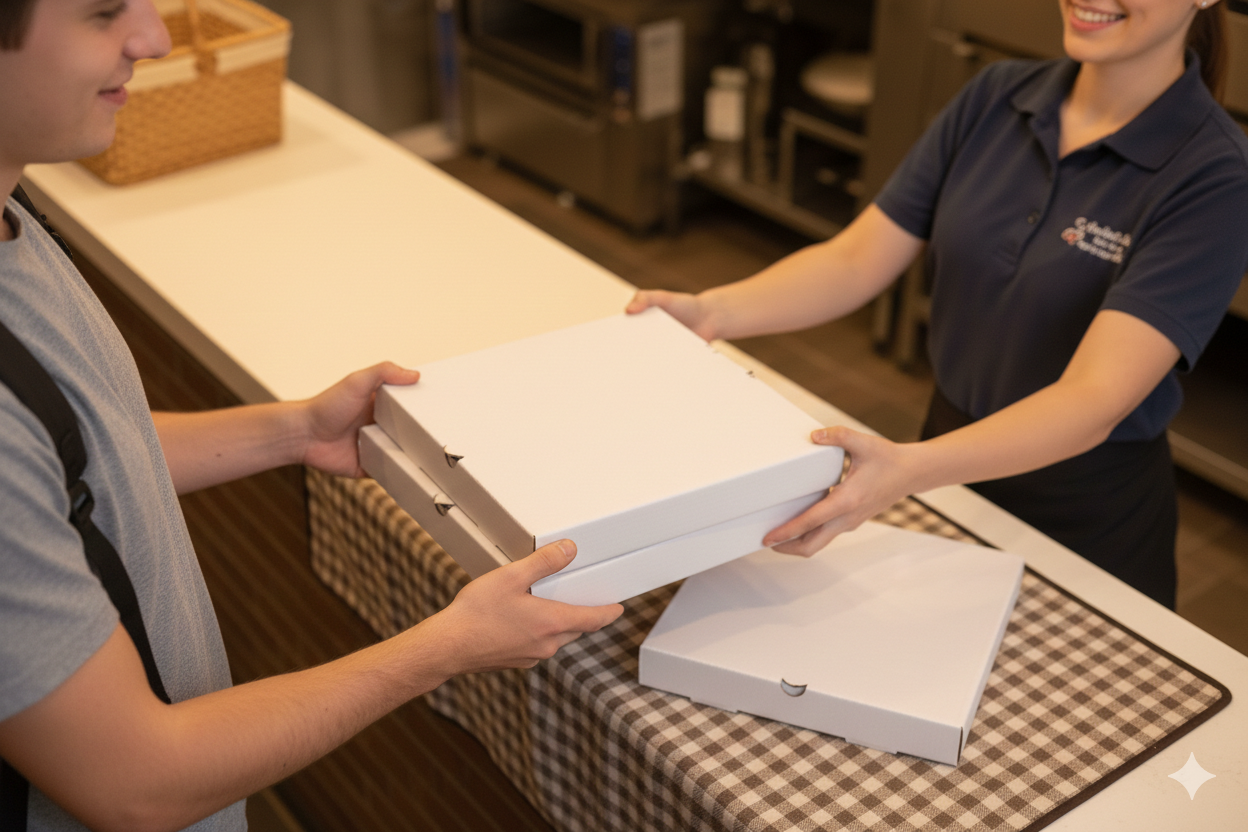 White Pizza Boxes - علب بيتزا ابيض