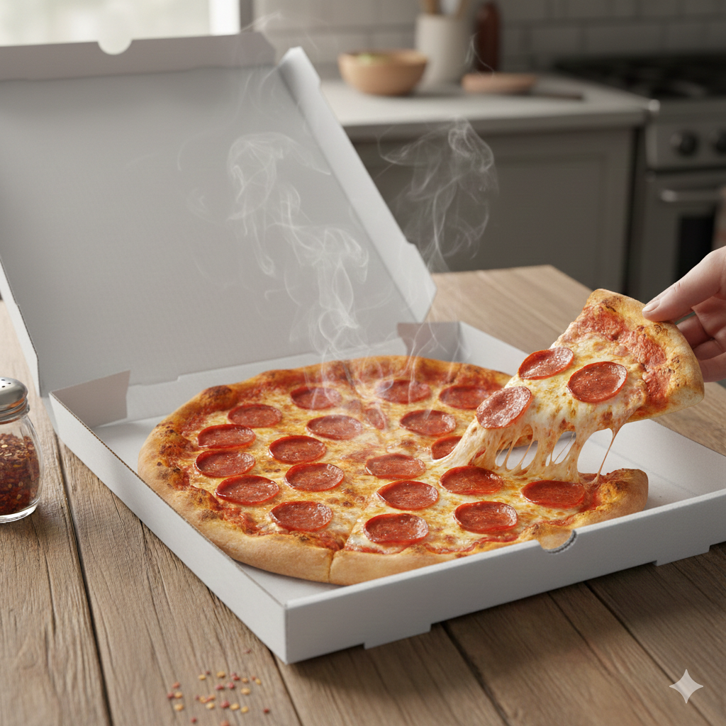 White Pizza Boxes - علب بيتزا ابيض