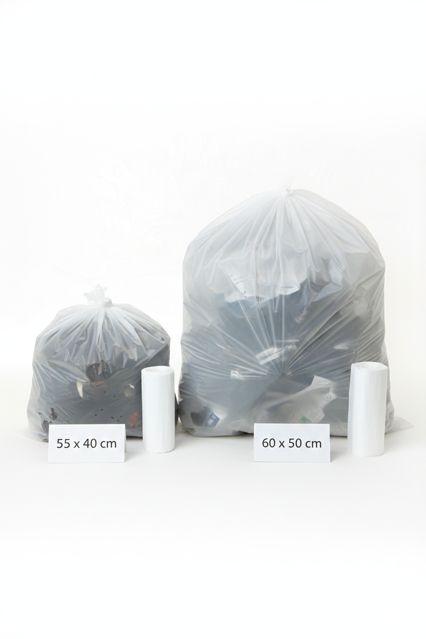 White Plastic Garbage Bags (2 sizes)