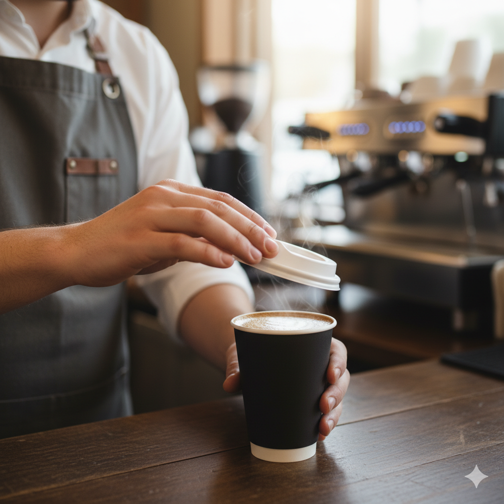 White Plastic Lids for Paper Cups - غطاء بلاستيكي ابيض لكاسات ورقية 