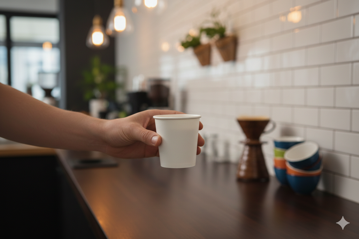 White Single Wall Paper Cups 4oz - كاسات ورقية ابيض 4 اونص
