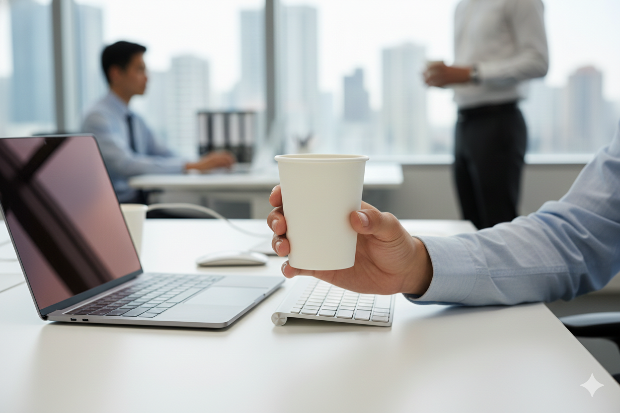 White Single Wall Paper Cups 8oz - كاسات ورقية ابيض 8 اونص