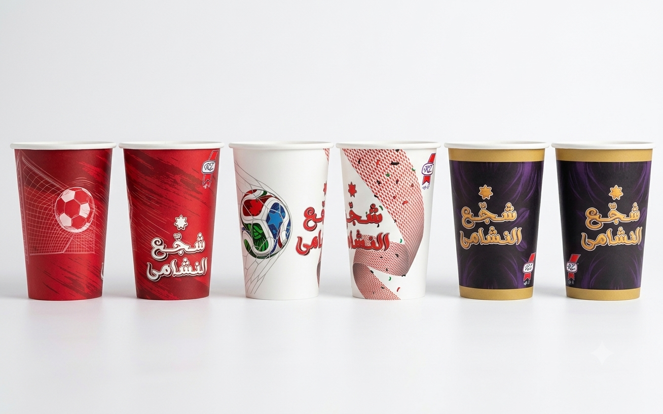 أكواب النشامى الورقية سعة 12 أونصة بتصميم طويل