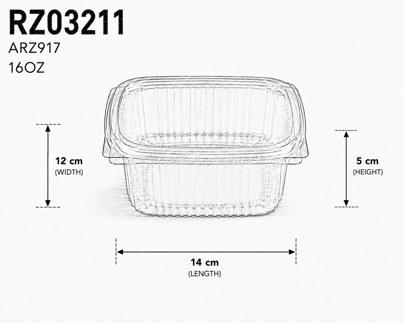 علب بلاستيك PET مستطيلة شفافة مع غطاء متصل  ARZ 915-918