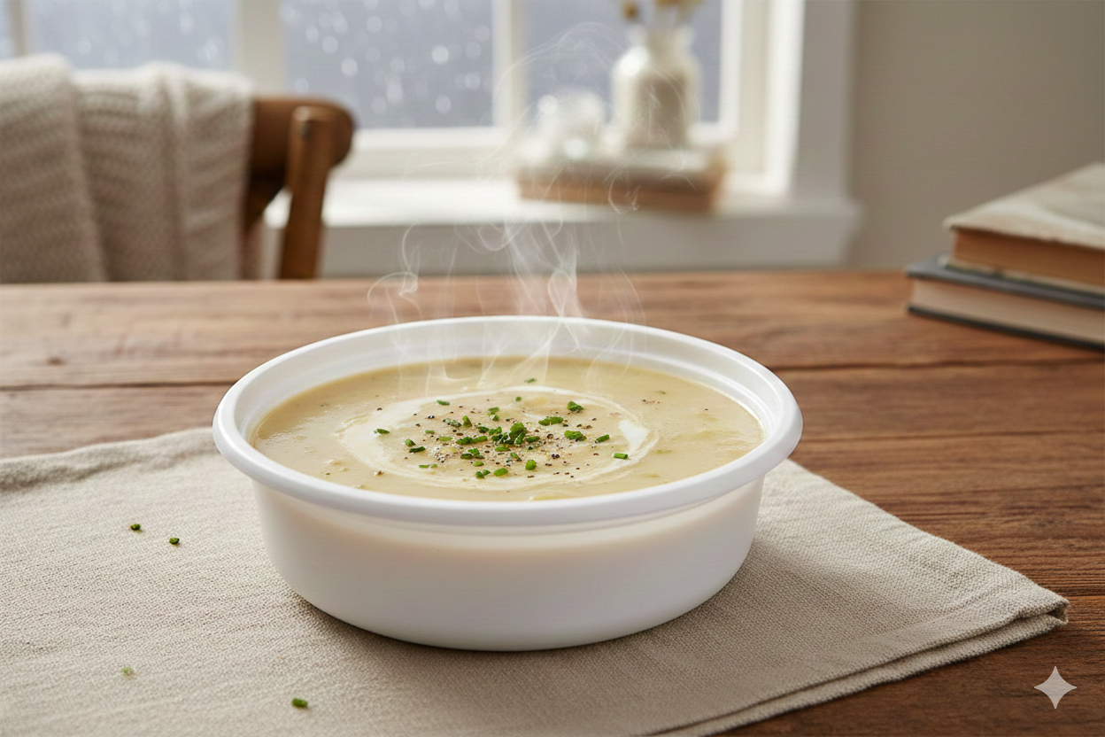 White PP Round Microwavable Plastic Containers 200/350/500cc